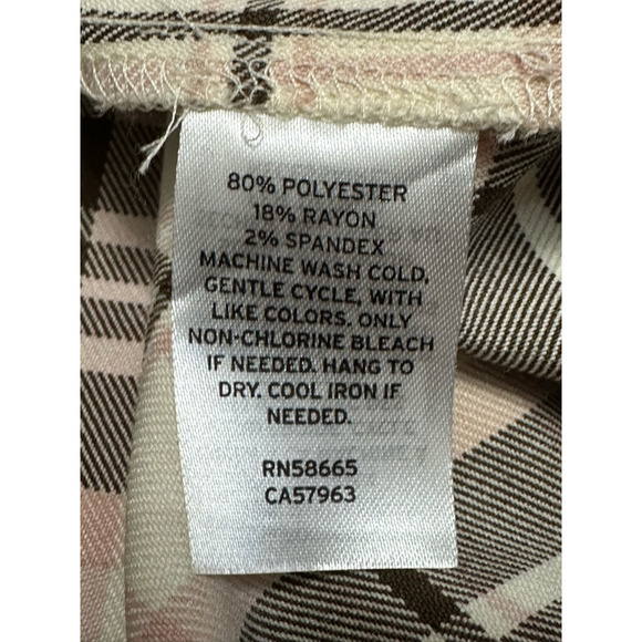 BP A-Line Dress Plaid Pattern Stretchable Above Knee Zip Closure Ivory W 1X NWOT - Picture 8 of 8